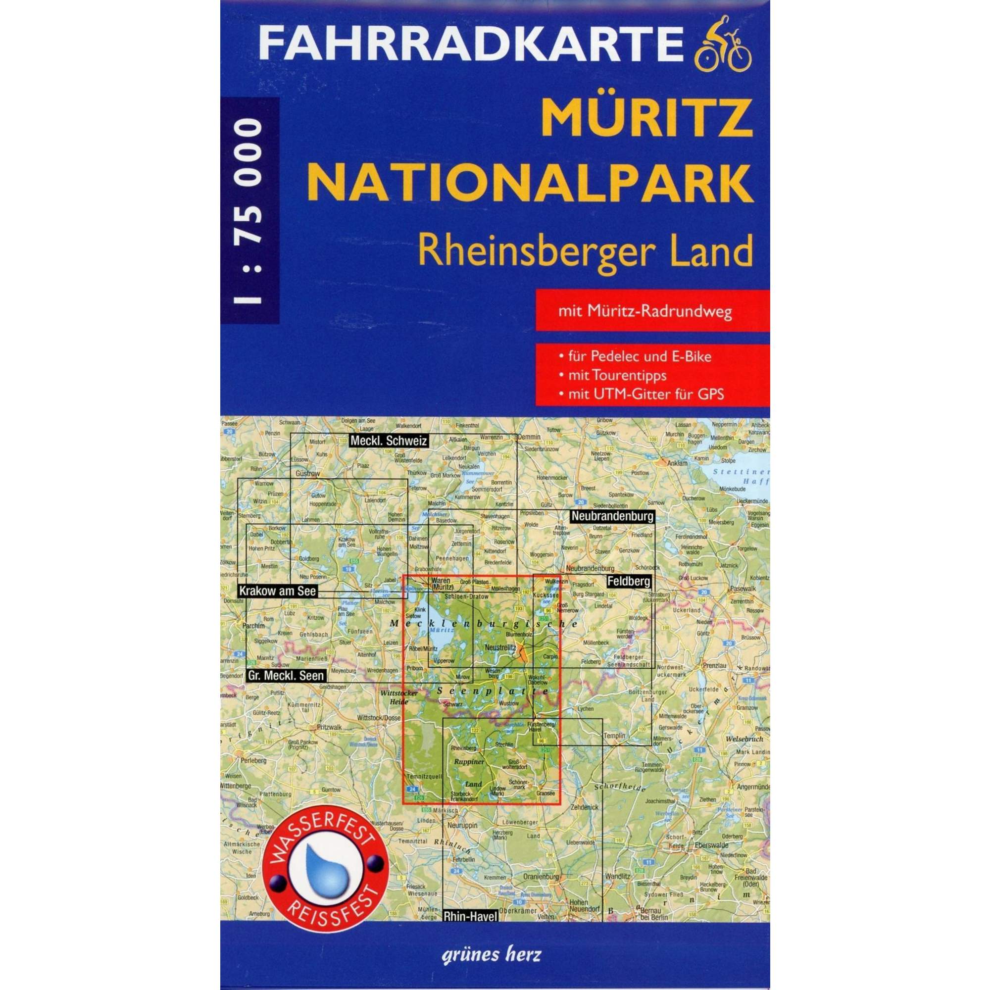 Müritz-Nationalpark - Rheinsberger Land 1 : 75 000 Fahrradkarte