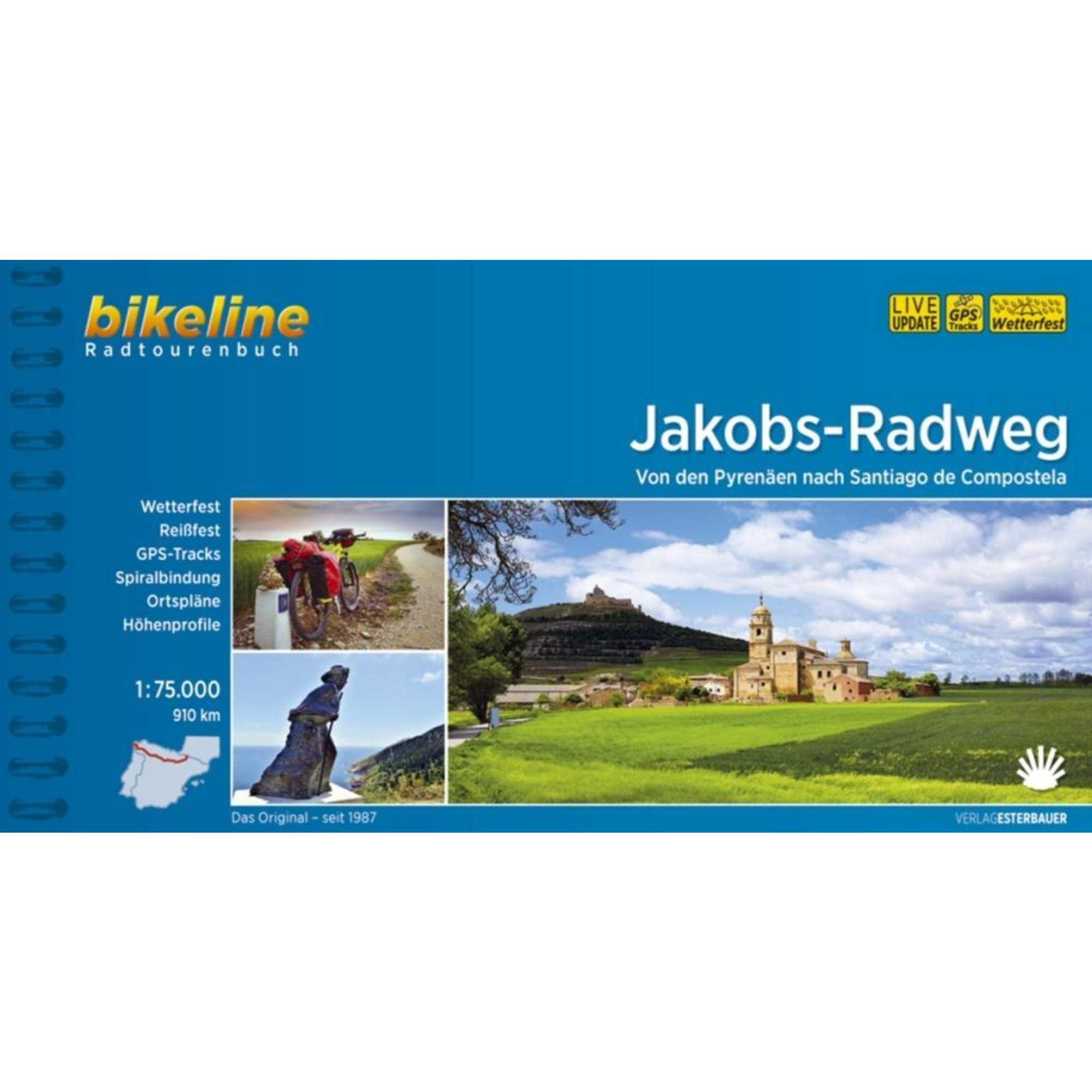 bikeline Radtourenbuch Jakobs-Radweg 1 : 75 000