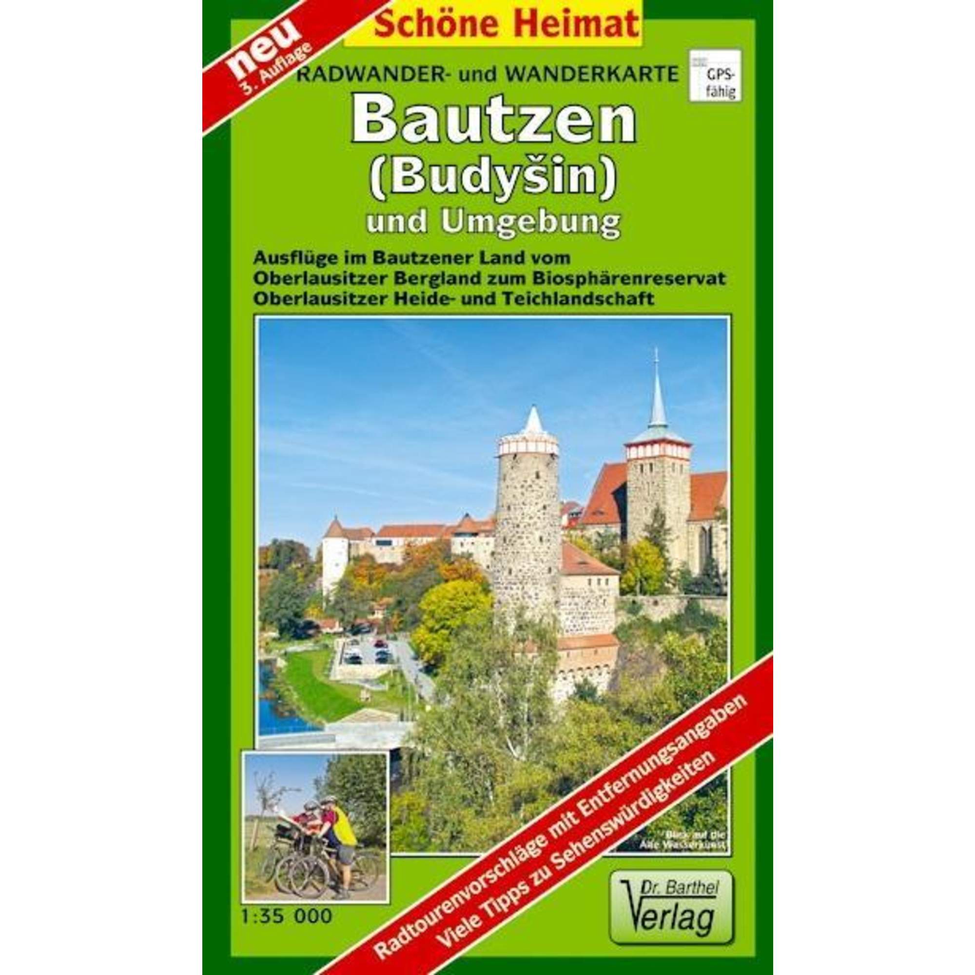Bautzen und Umgebung 1 : 35 000. Radwander- und Wanderkarte