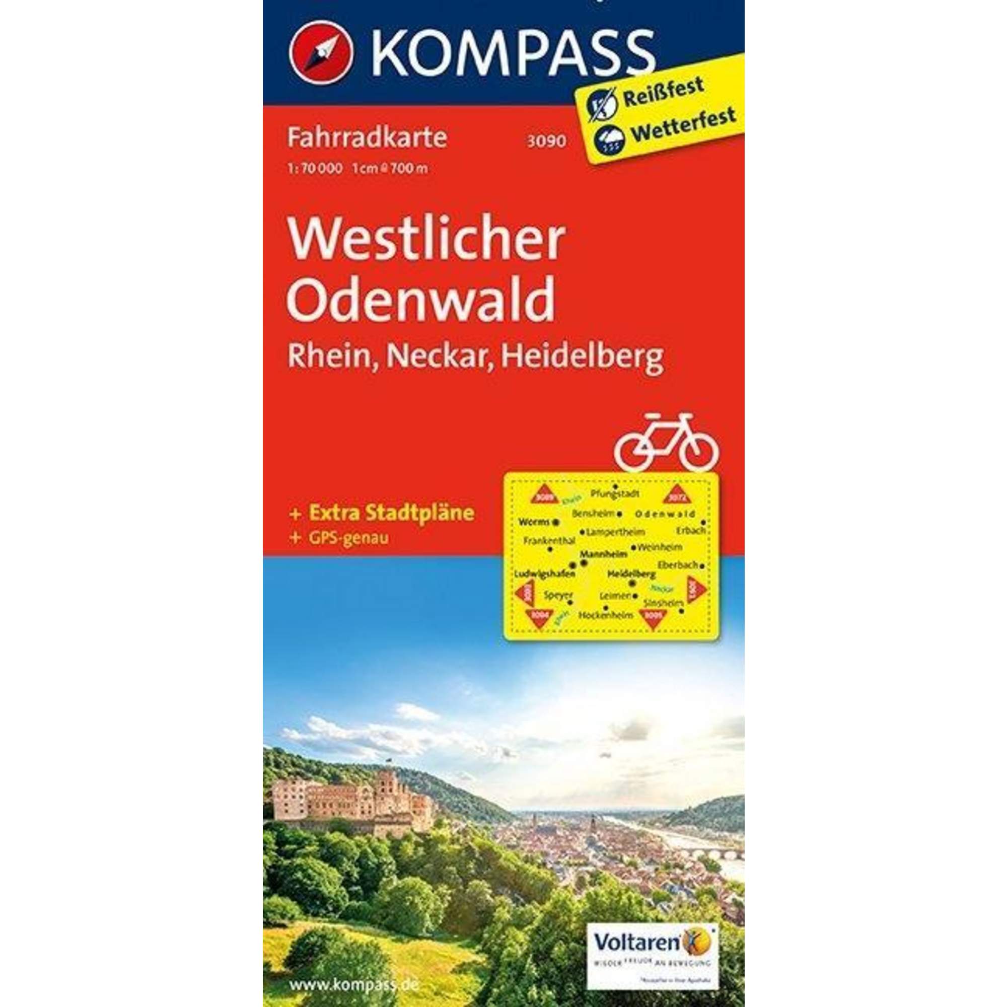 Westlicher Odenwald - Rhein - Neckar - Heidelberg 1 : 70 000