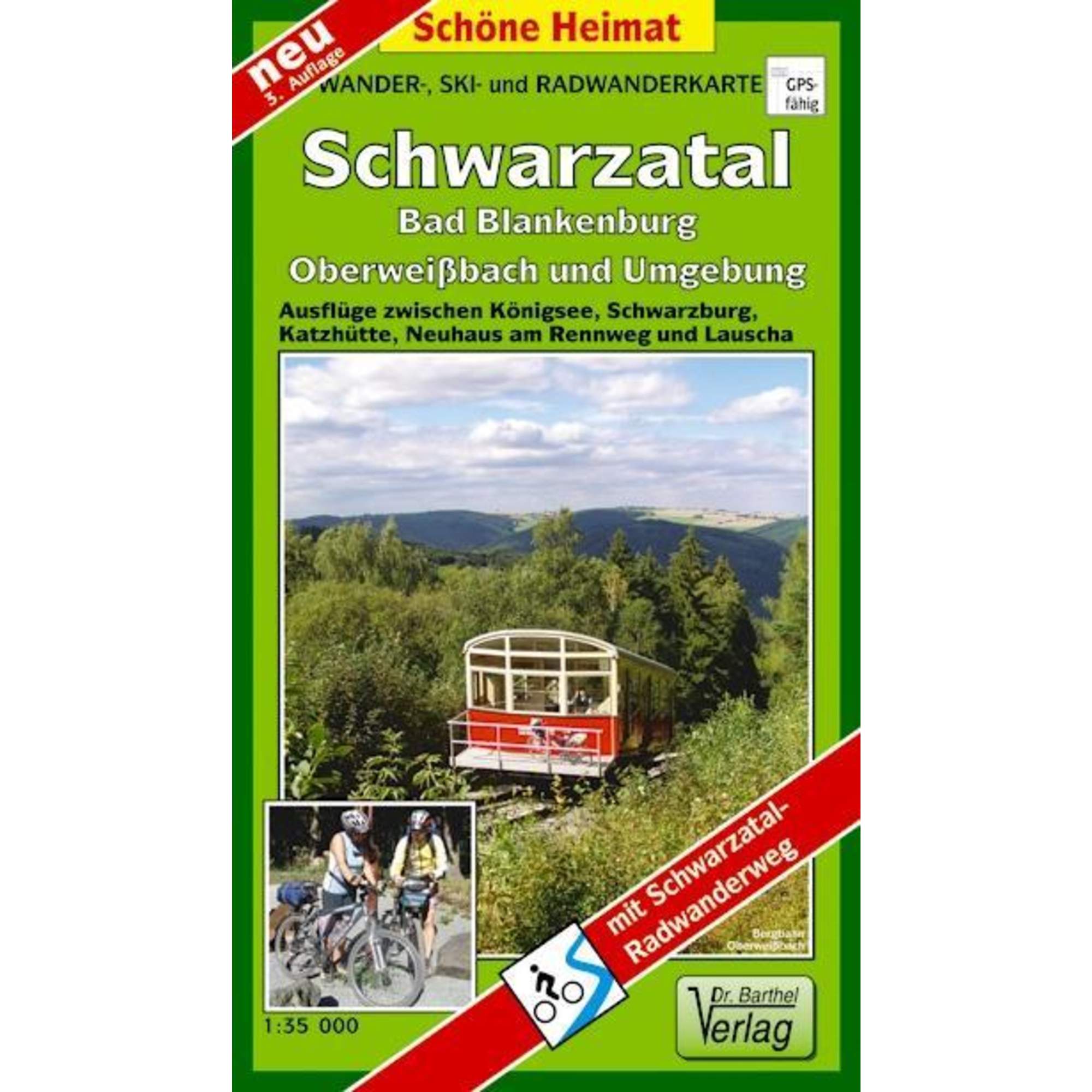 Wander-, Ski- und Radwanderkarte Schwarzatal, Bad Blankenburg, Oberweißbach und Umgebung