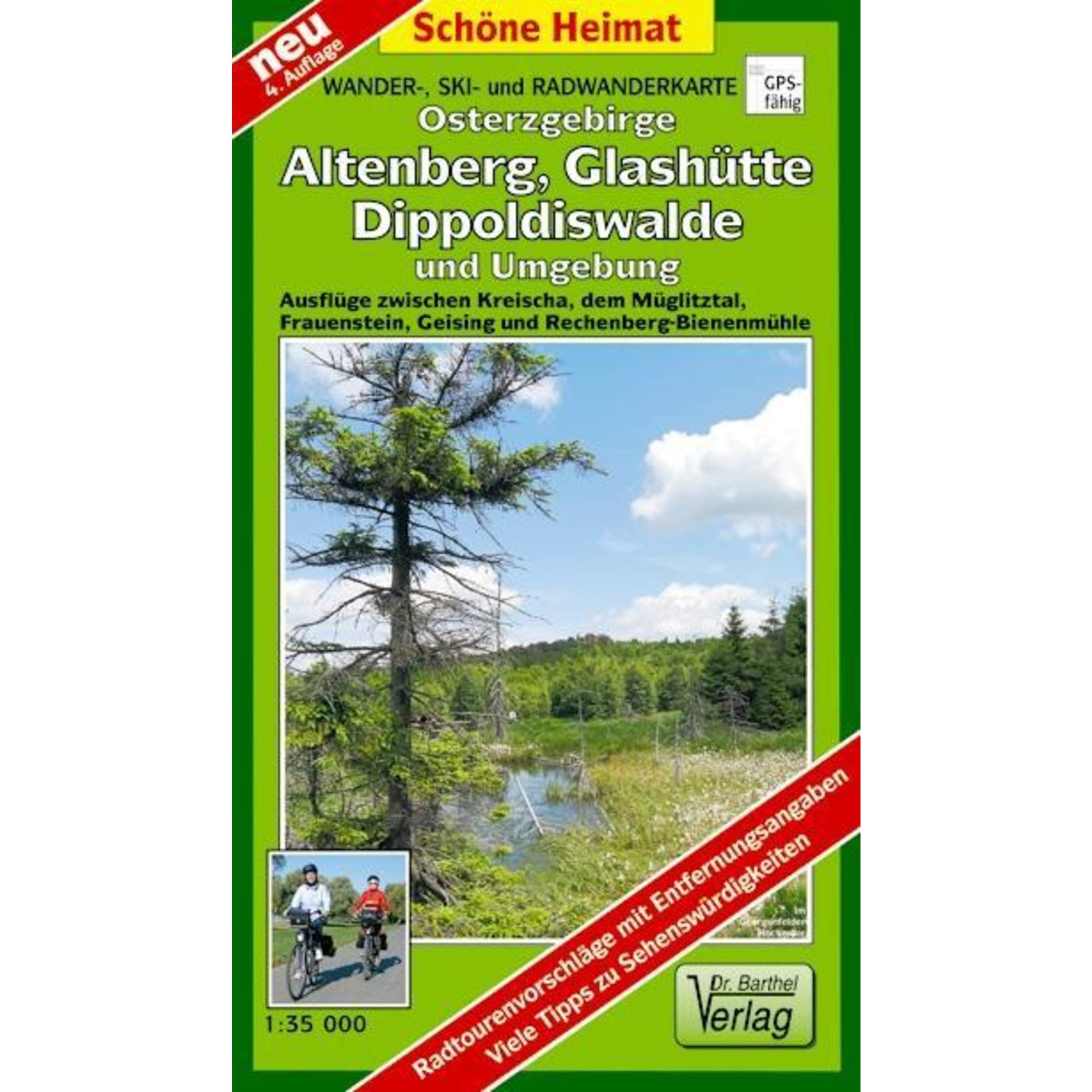 Osterzgebirge. Altenberg, Glashütte, Dippoldiswalde und Umgebung 1 : 35 000. Wander-, Ski- und Radwanderkarte