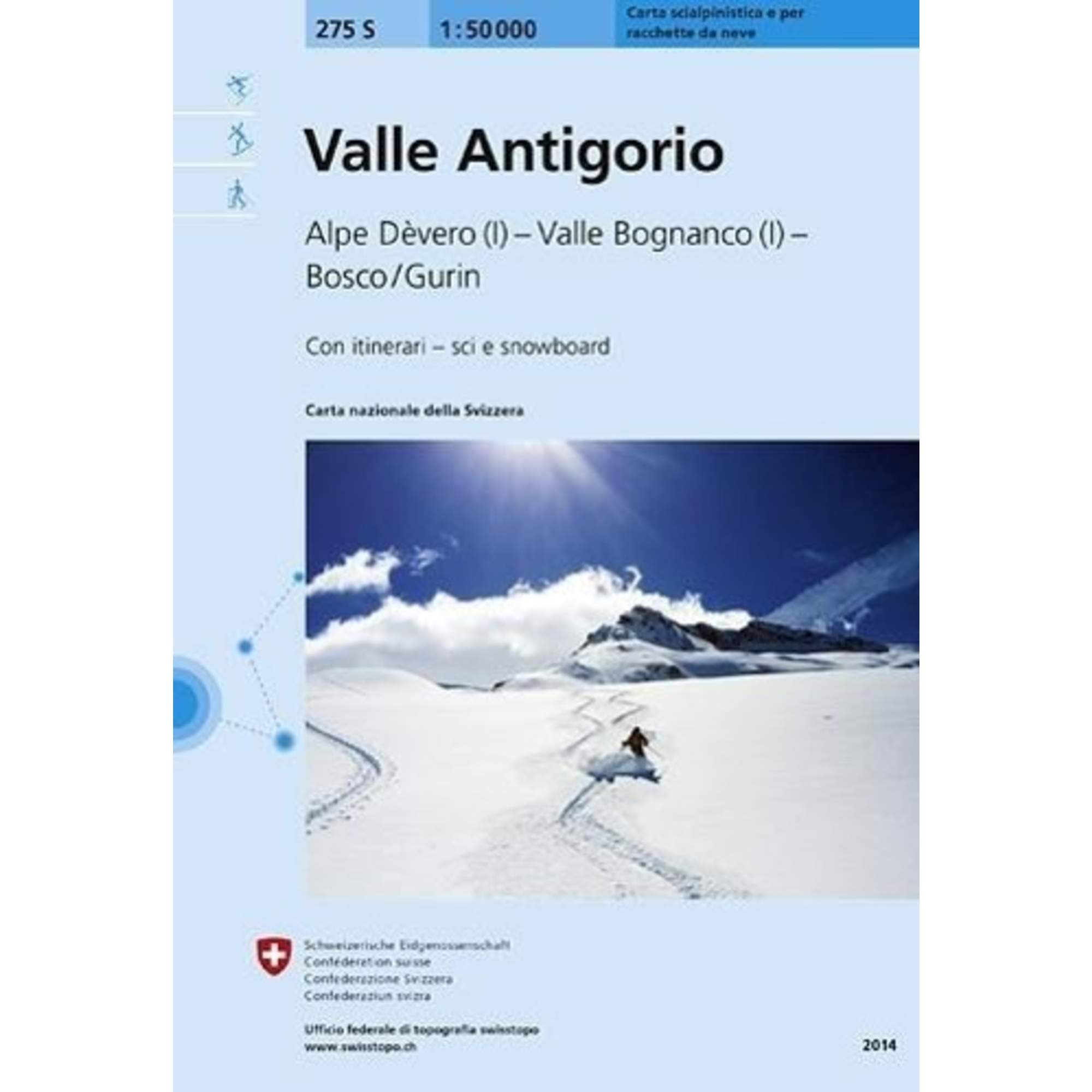 Swisstopo 1 : 50 000 Valle Antigorio Skiroutenkarte