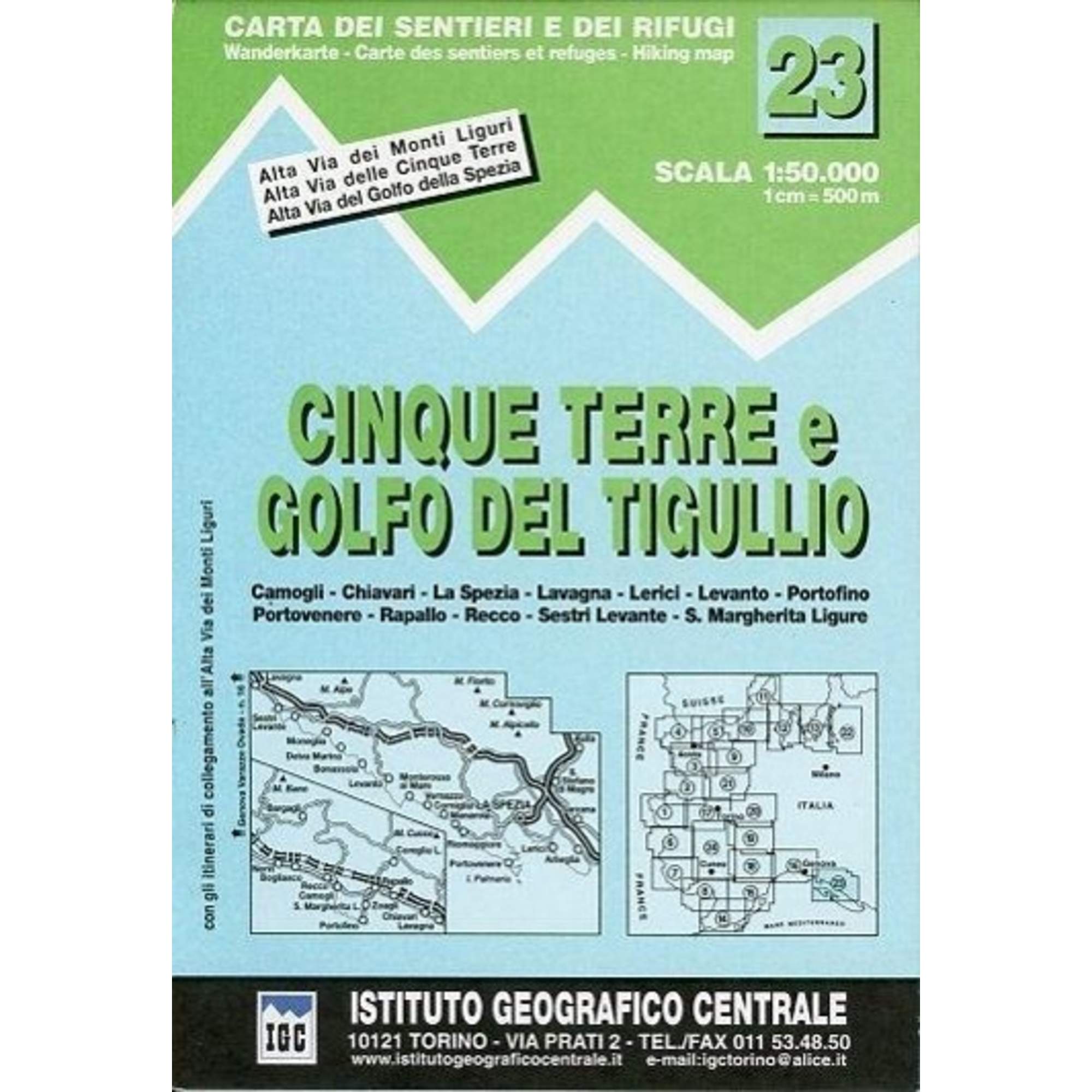 IGC Italien 1 : 50 000 Wanderkarte 23 Golf del Tigullio