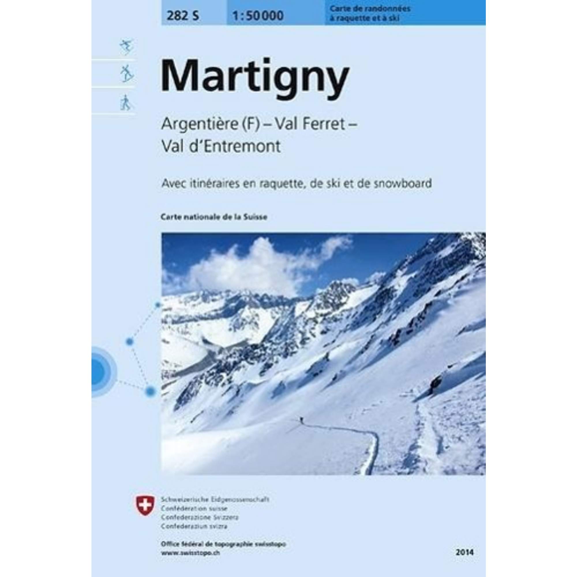 Swisstopo 1 : 50 000 Martigny Skiroutenkarte