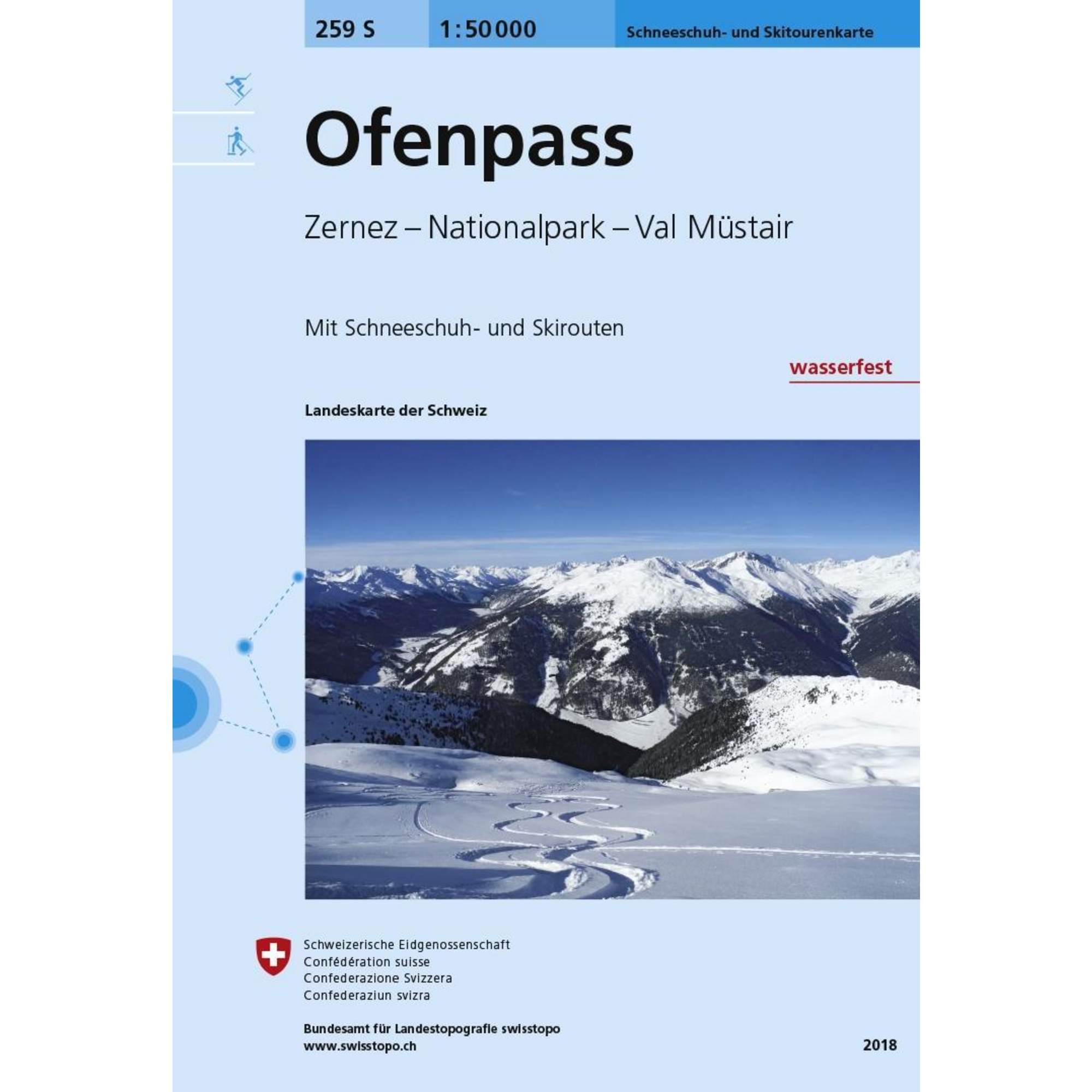 Swisstopo 1 : 50 000 Ofenpass Ski