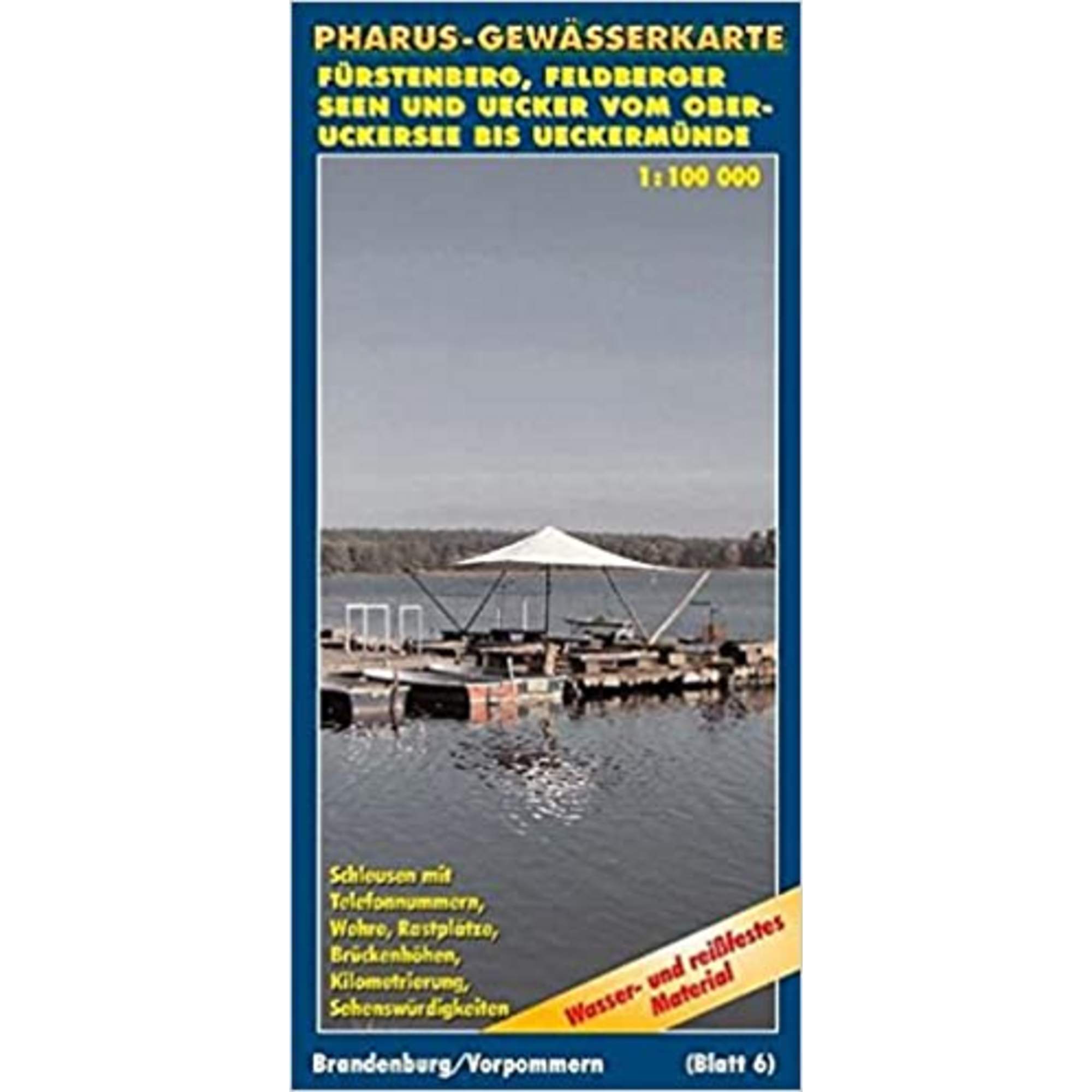 Pharus-Gewässerkarte Feldberger Gewässer und Uecker vom Ober