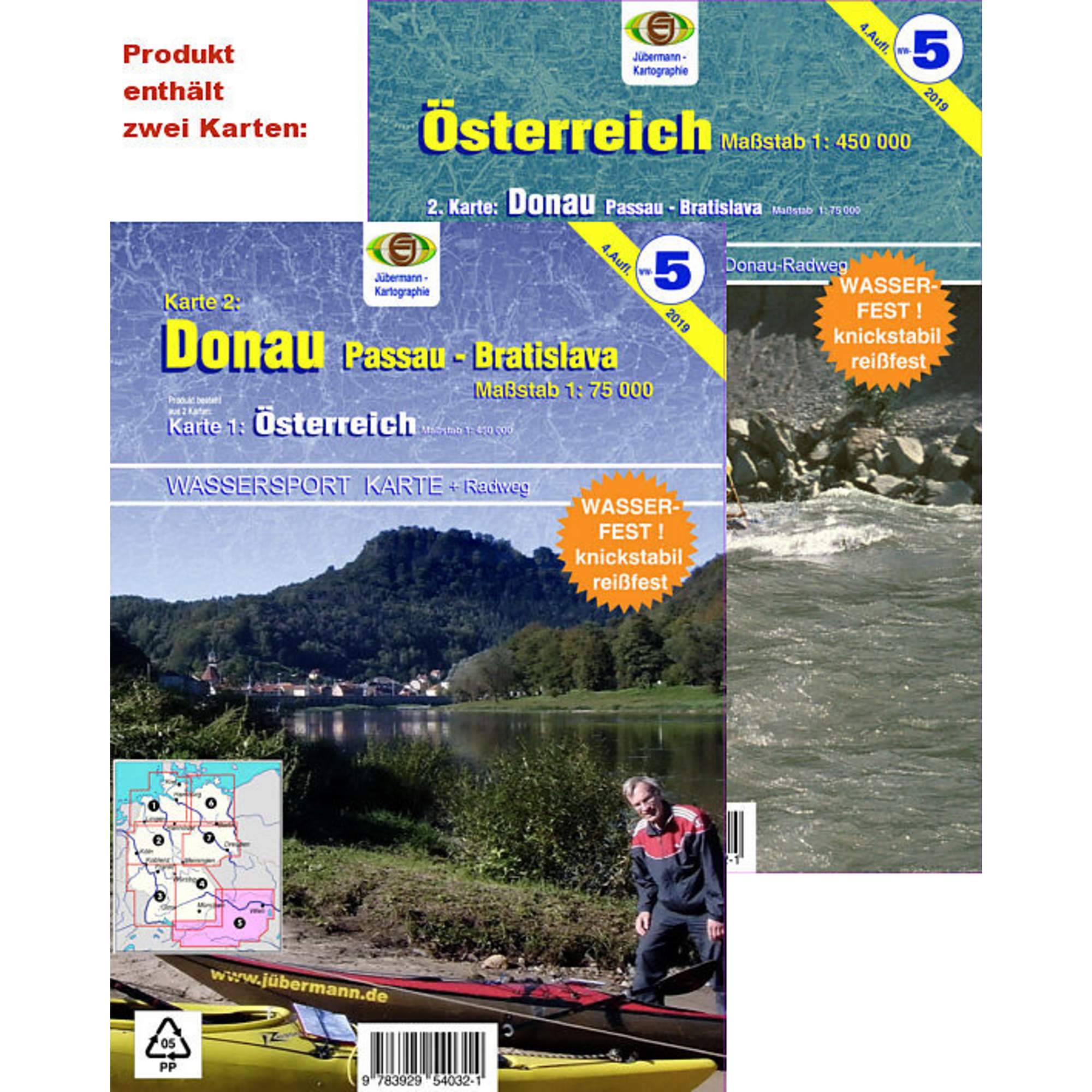 Wassersport-Wanderkarte Österreich