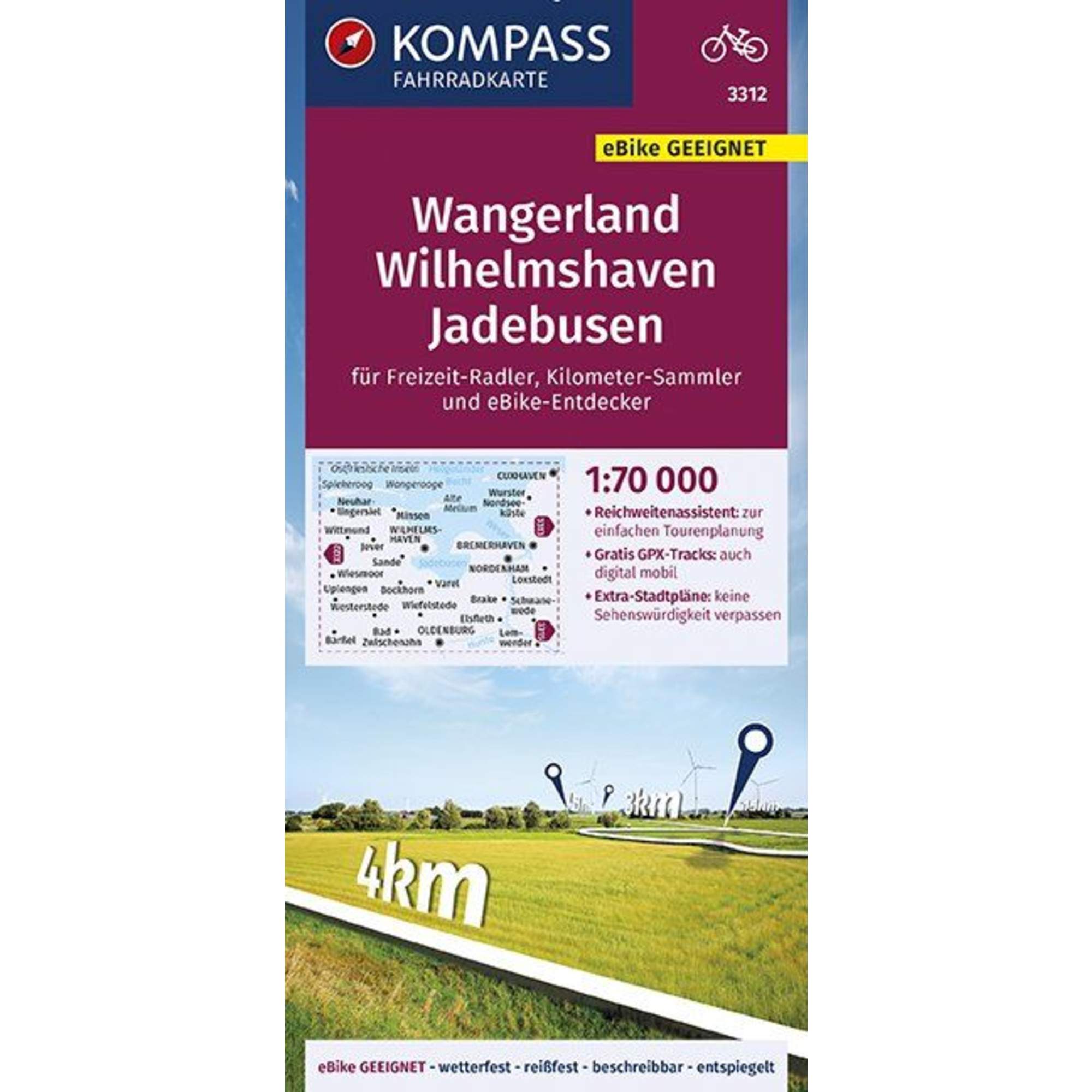 KOMPASS FAHRRADKARTE WANGERLAND, WILHELM