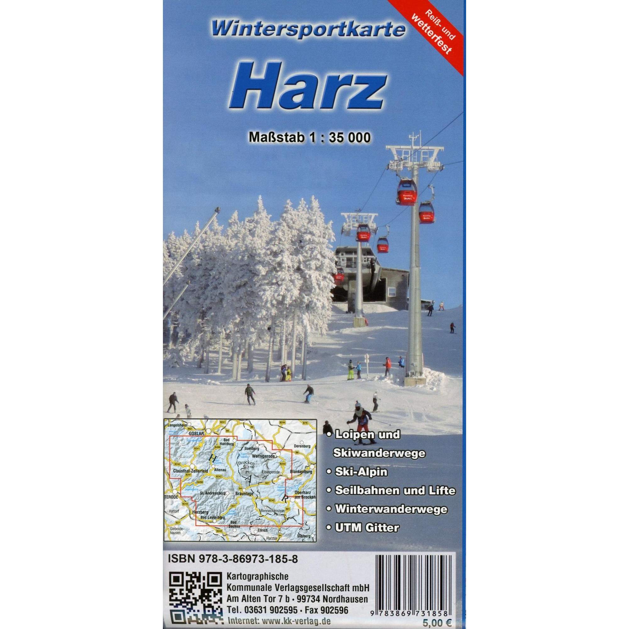 Wintersportkarte Harz 1 : 35 000
