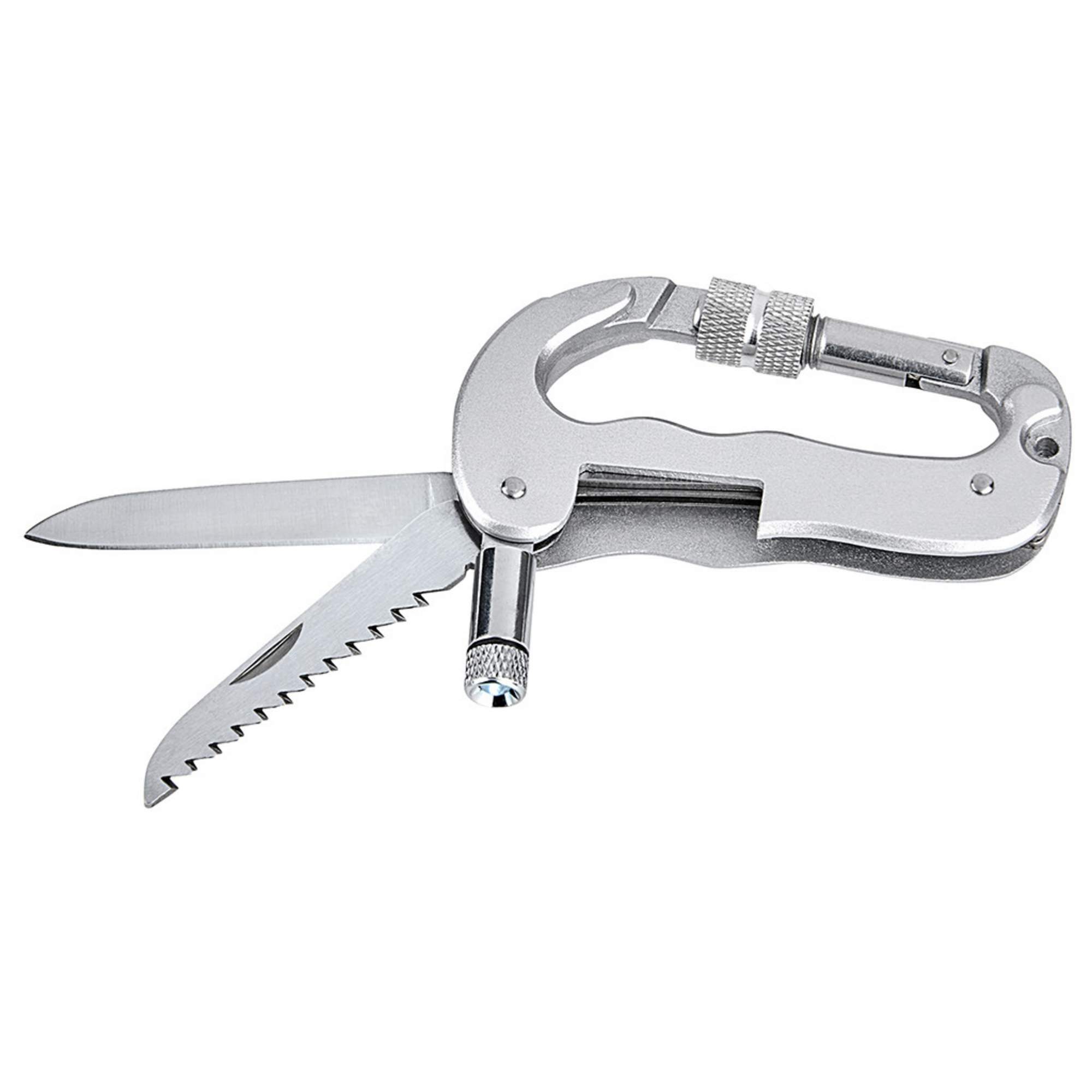 Moses Verlag EXPEDITION NATUR MULTIFUNKTIONS-KARABINER MIT MESSER, SÄGE UND LED-LICHT