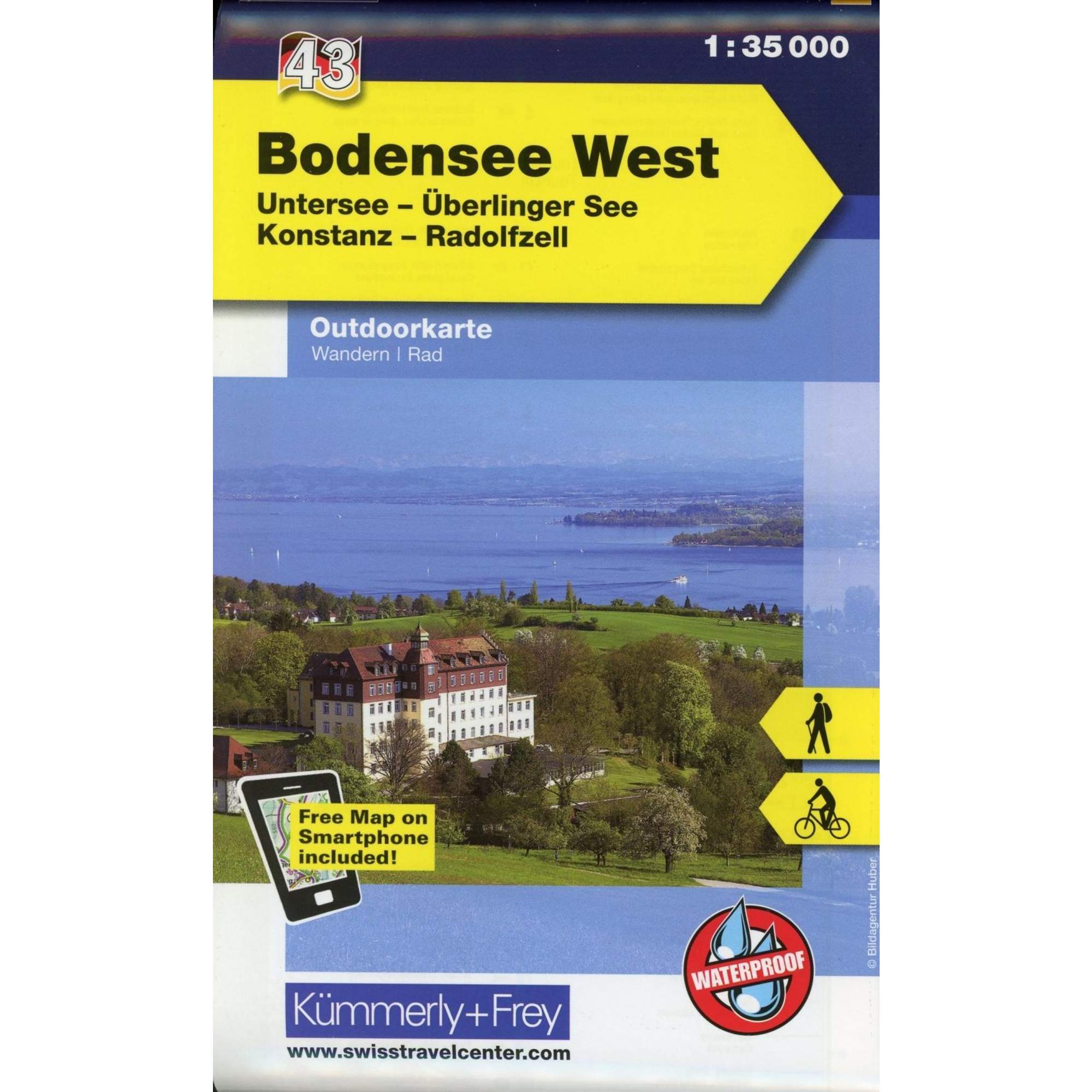 KUF DEUTSCHLAND OUTDOORKARTE 43 BODENSEE WEST 1 : 35.000