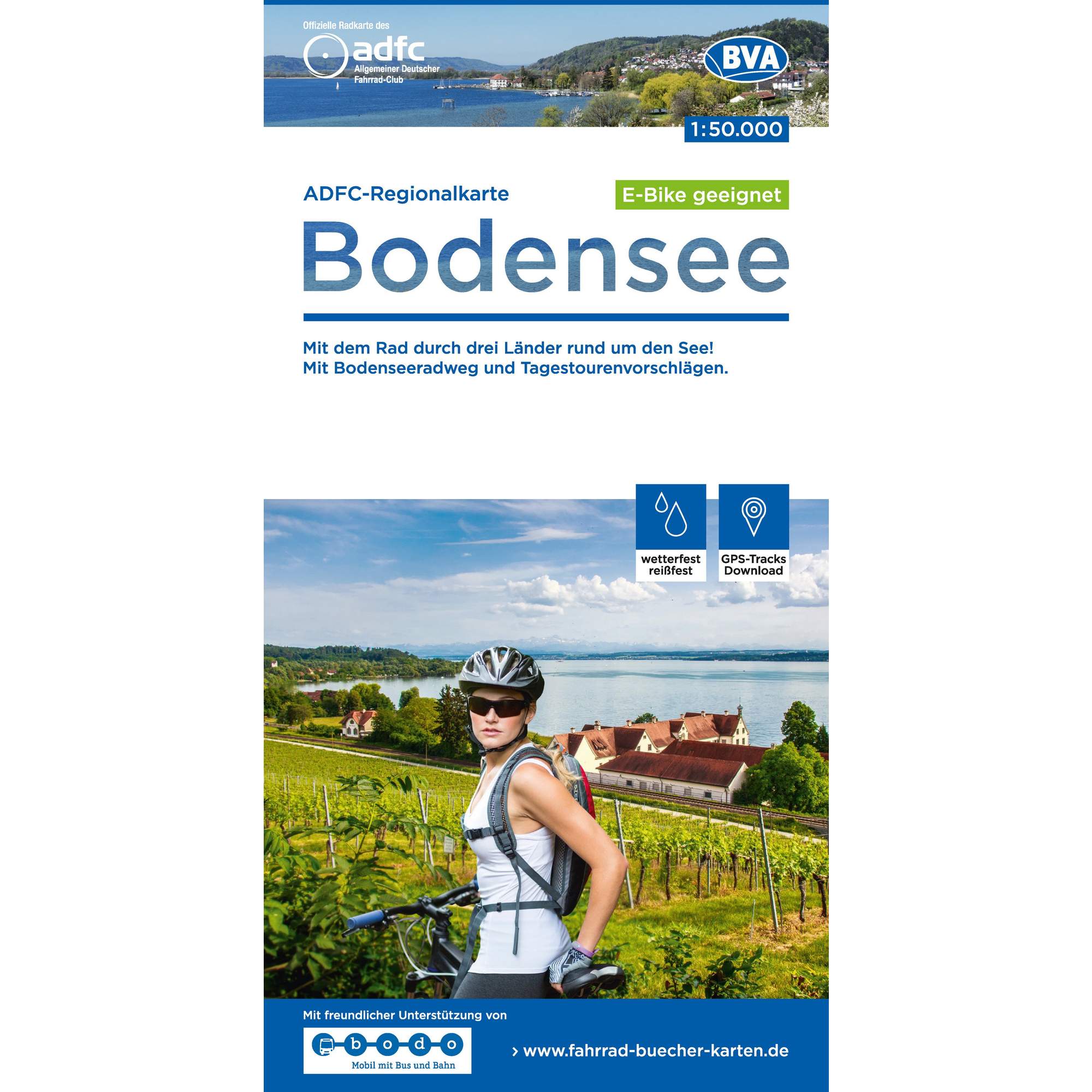 ADFC-REGIONALKARTE BODENSEE, 1:50.000