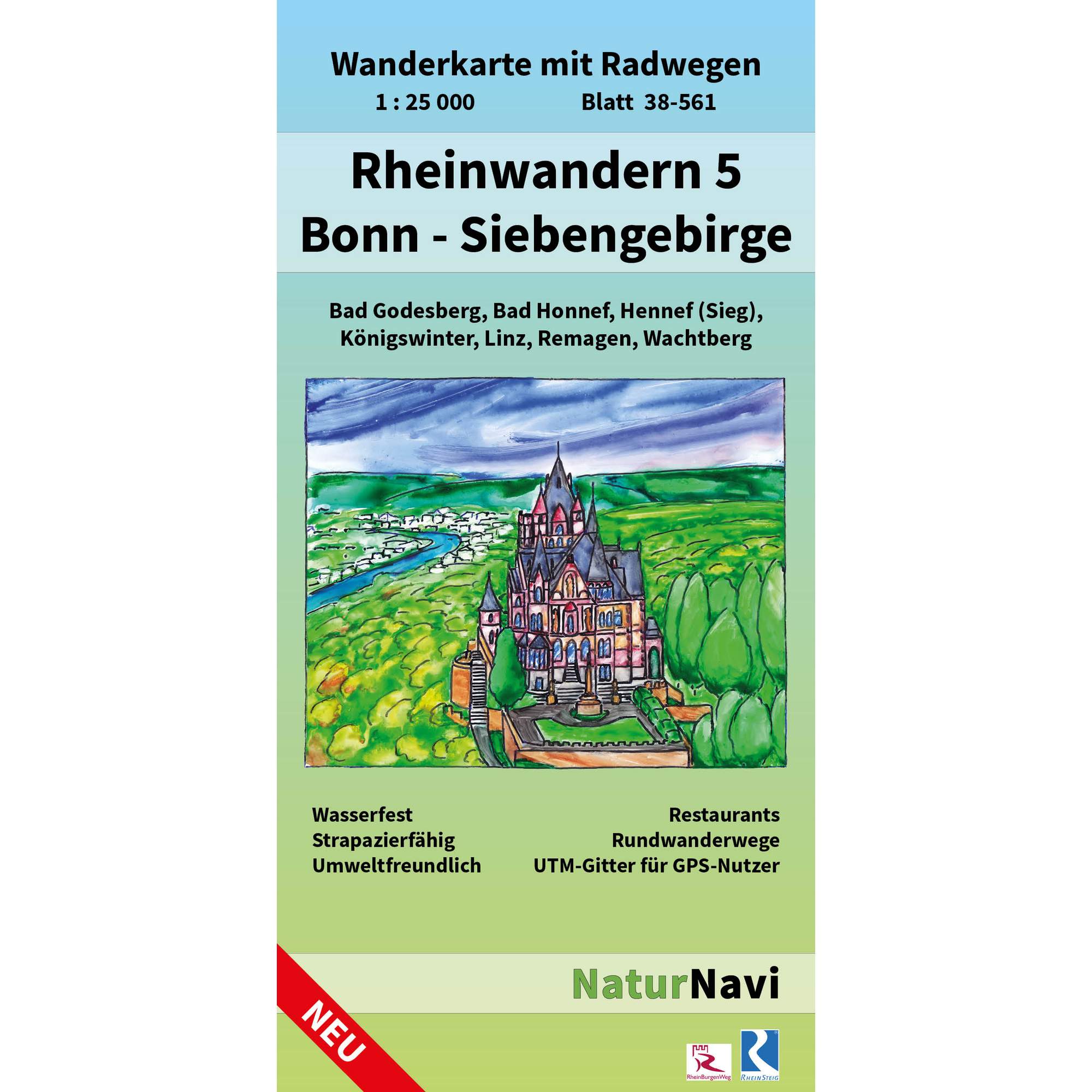 RHEINWANDERN 5 - BONN - SIEBENGEBIRGE 1:25 000