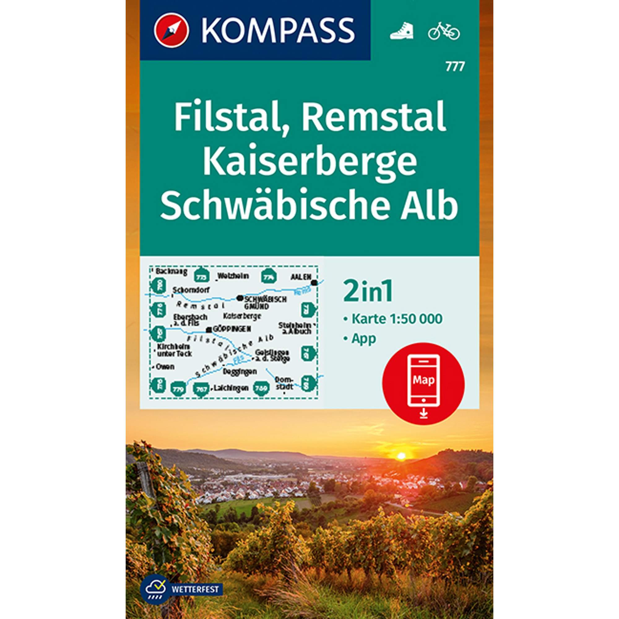 FILSTAL, REMSTAL, KAISERBERGE, SCHWÄBISCHE ALB 1:50 000