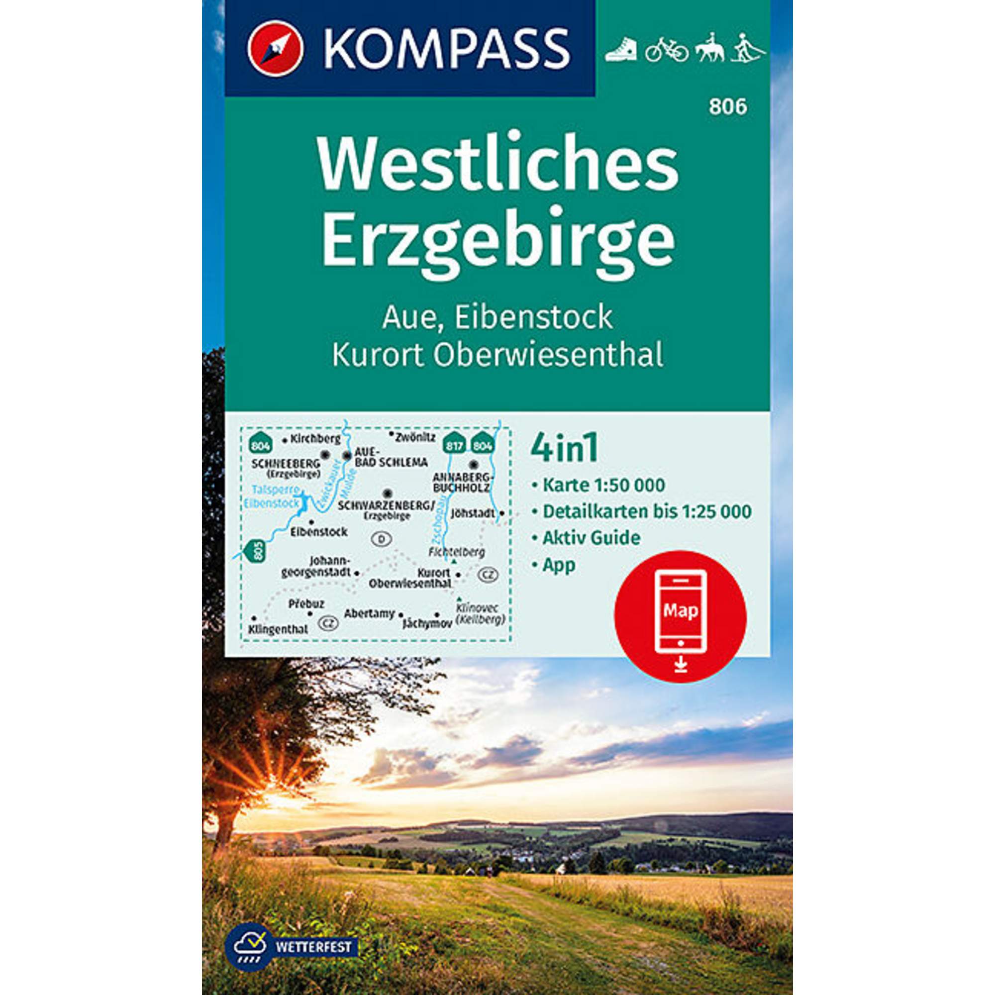KOMPASS WANDERKARTE WESTLICHES ERZGEBIRGE