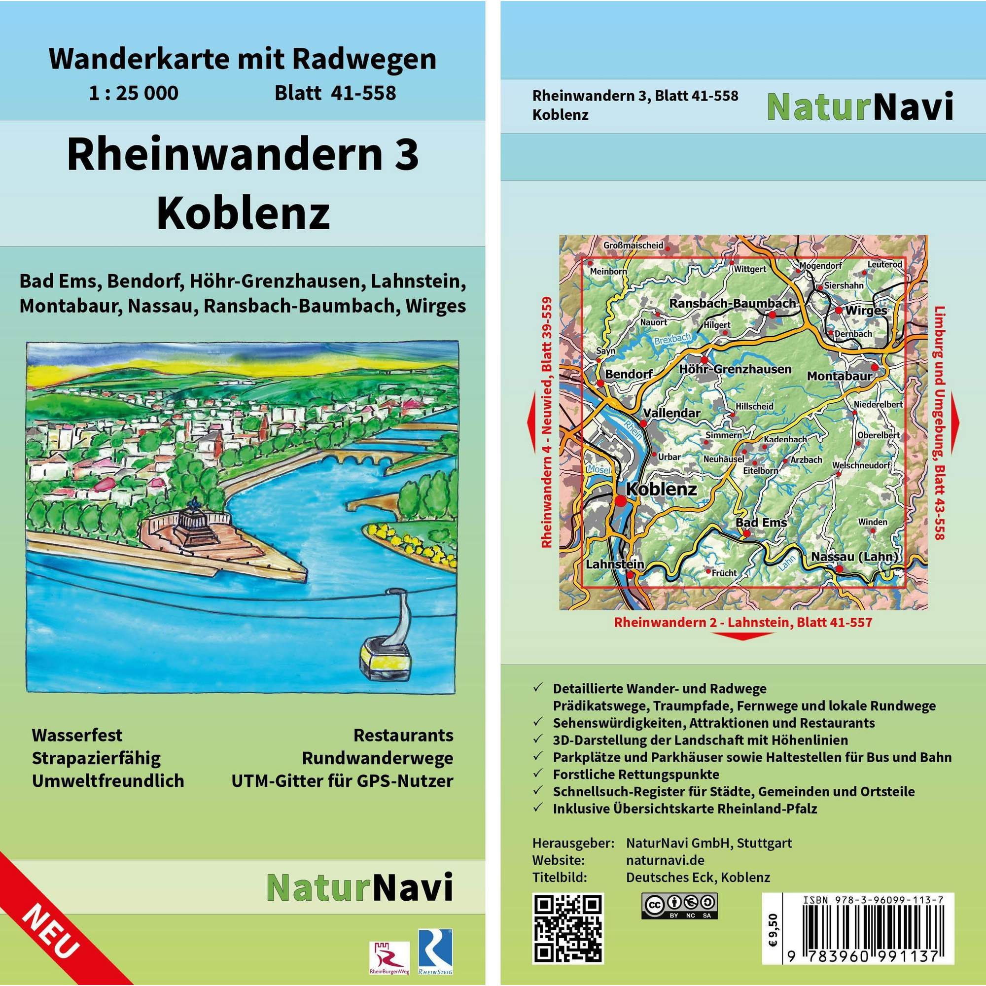 RHEINWANDERN 3 - KOBLENZ 1:25 000