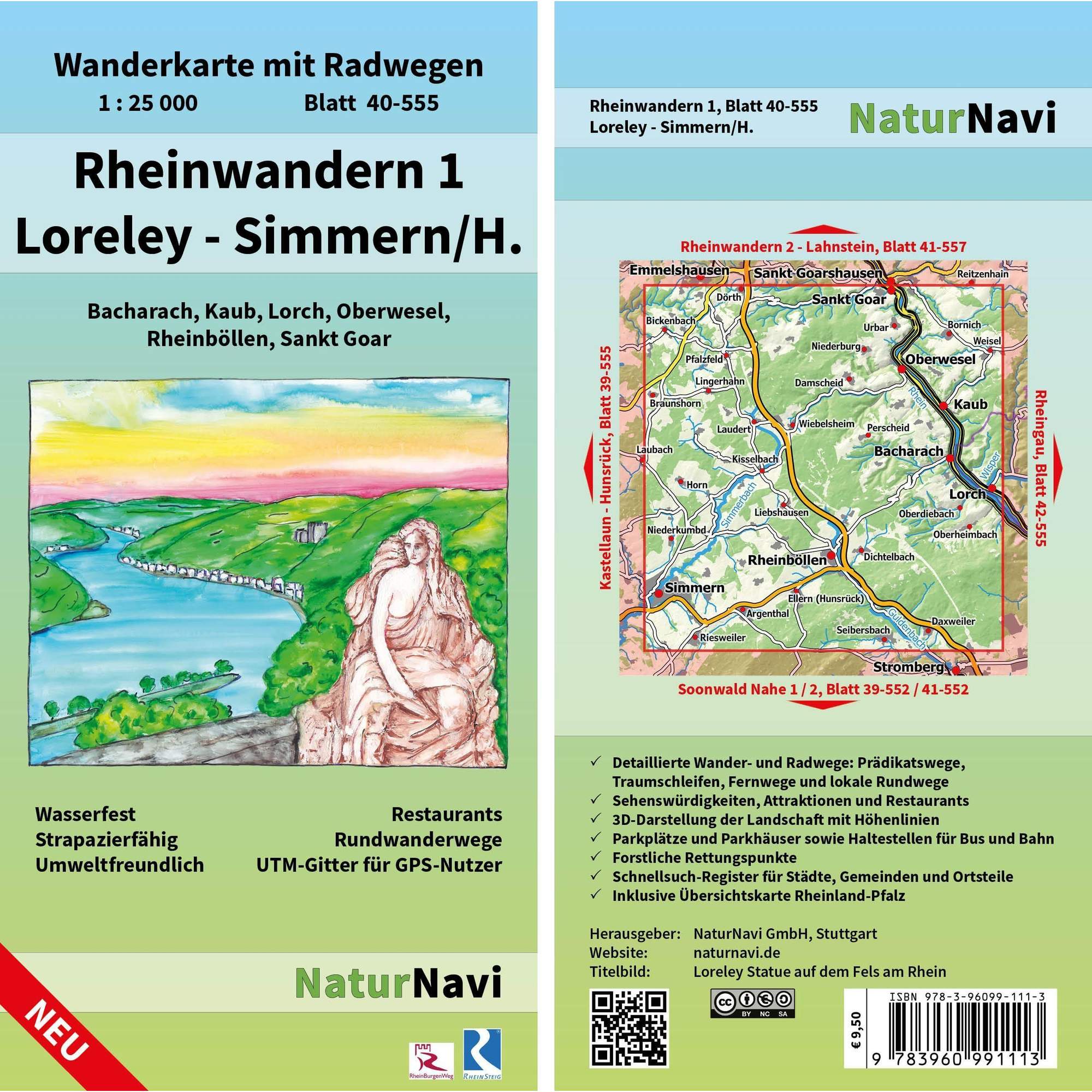 RHEINWANDERN 1 - LORELEY - SIMMERN/H. 1:25 000
