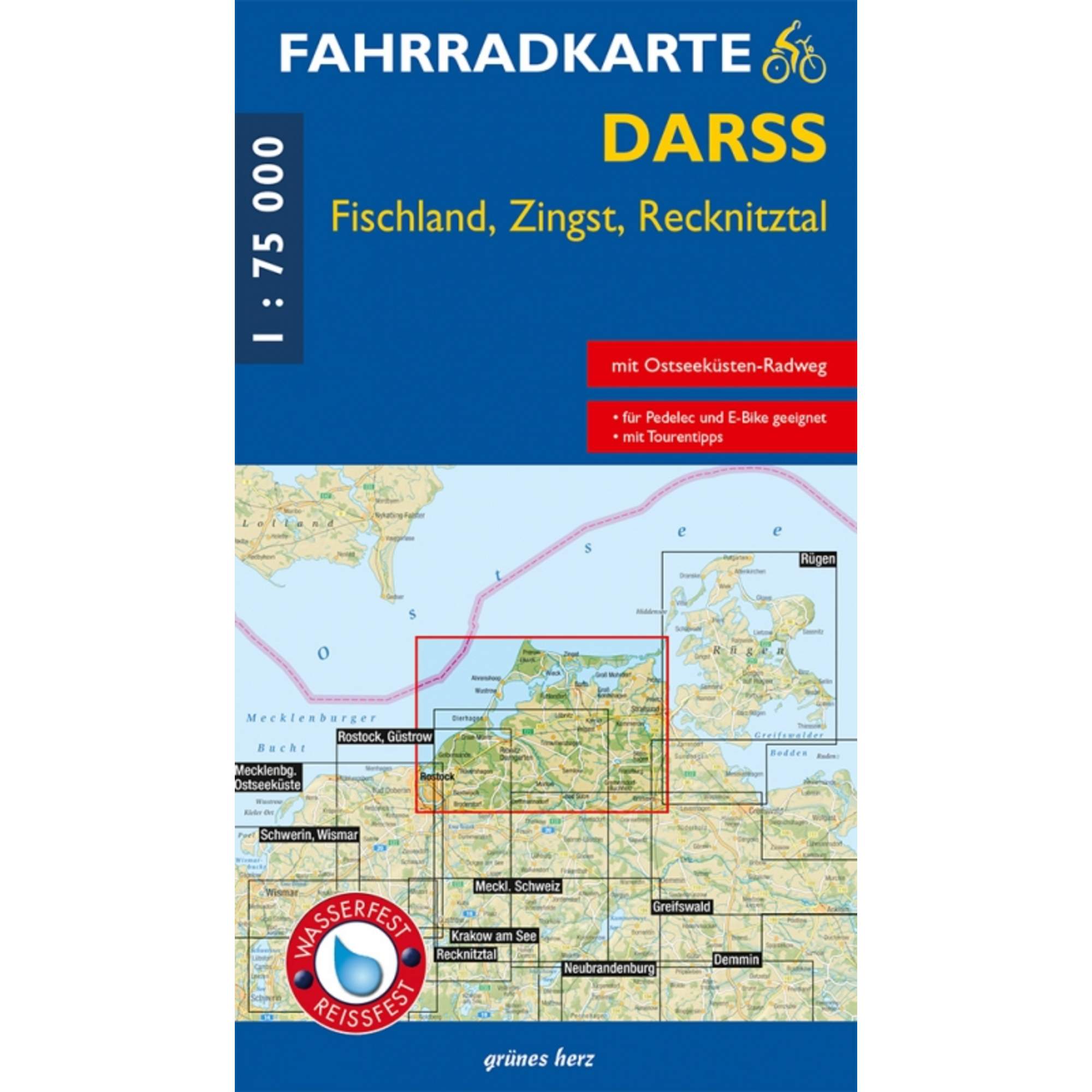 FAHRRADKARTE DARß - FISCHLAND - ZINGST 1:75 000