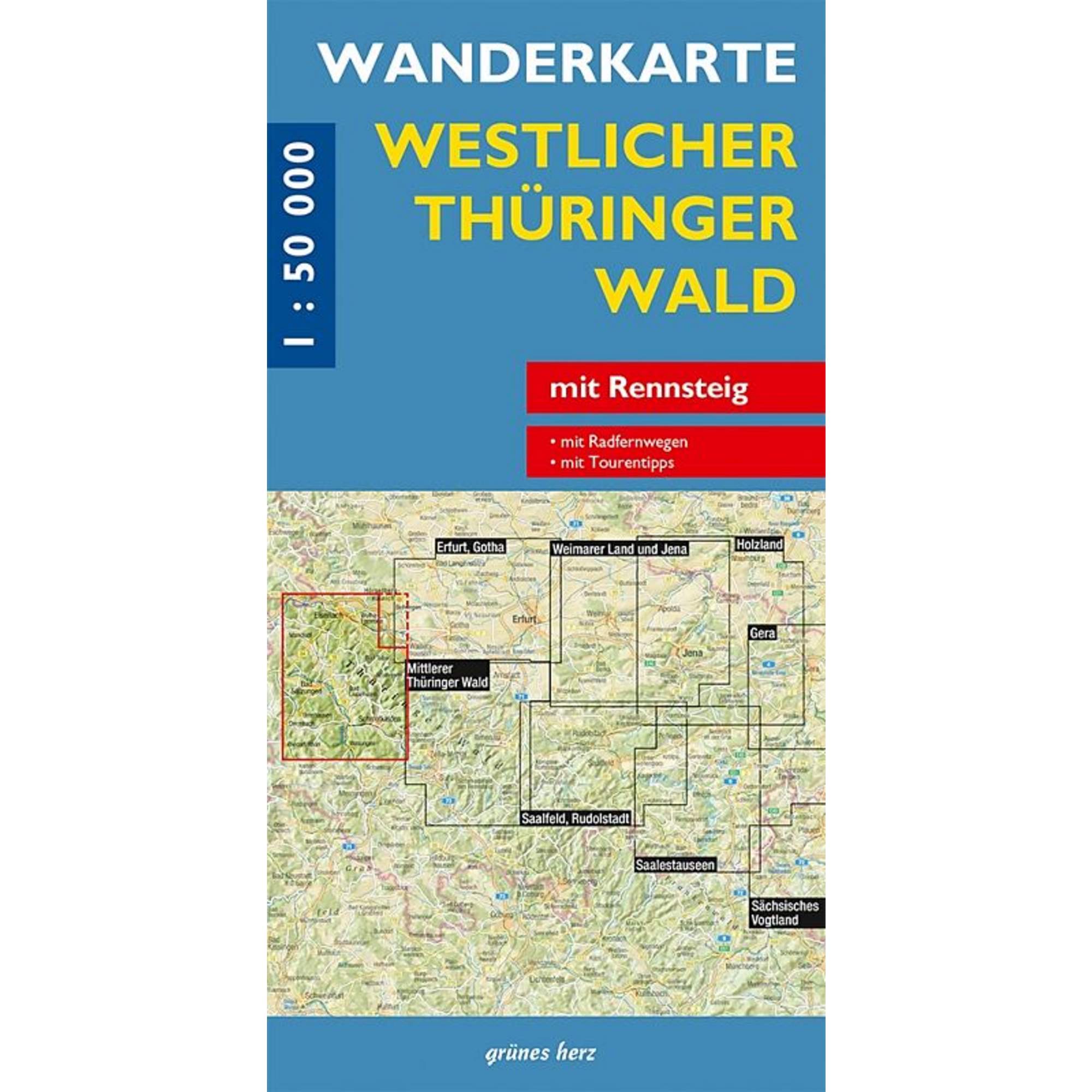 WANDERKARTE WESTLICHER THÜRINGER WALD 1 : 50 000