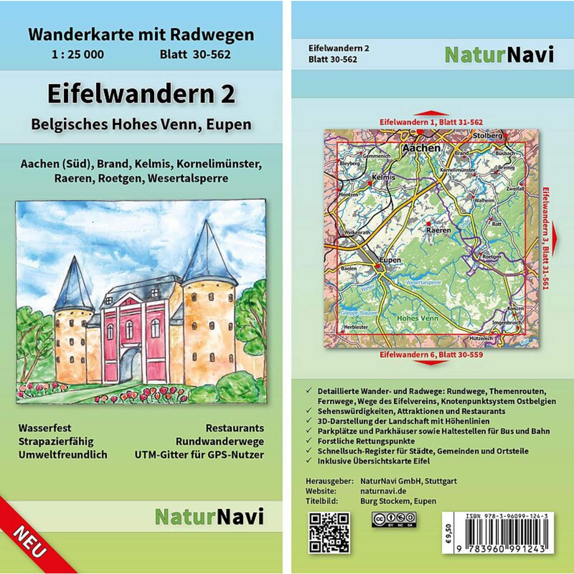 EIFELWANDERN 2 - BELGISCHES HOHES VENN, EUPEN 1 : 25 000