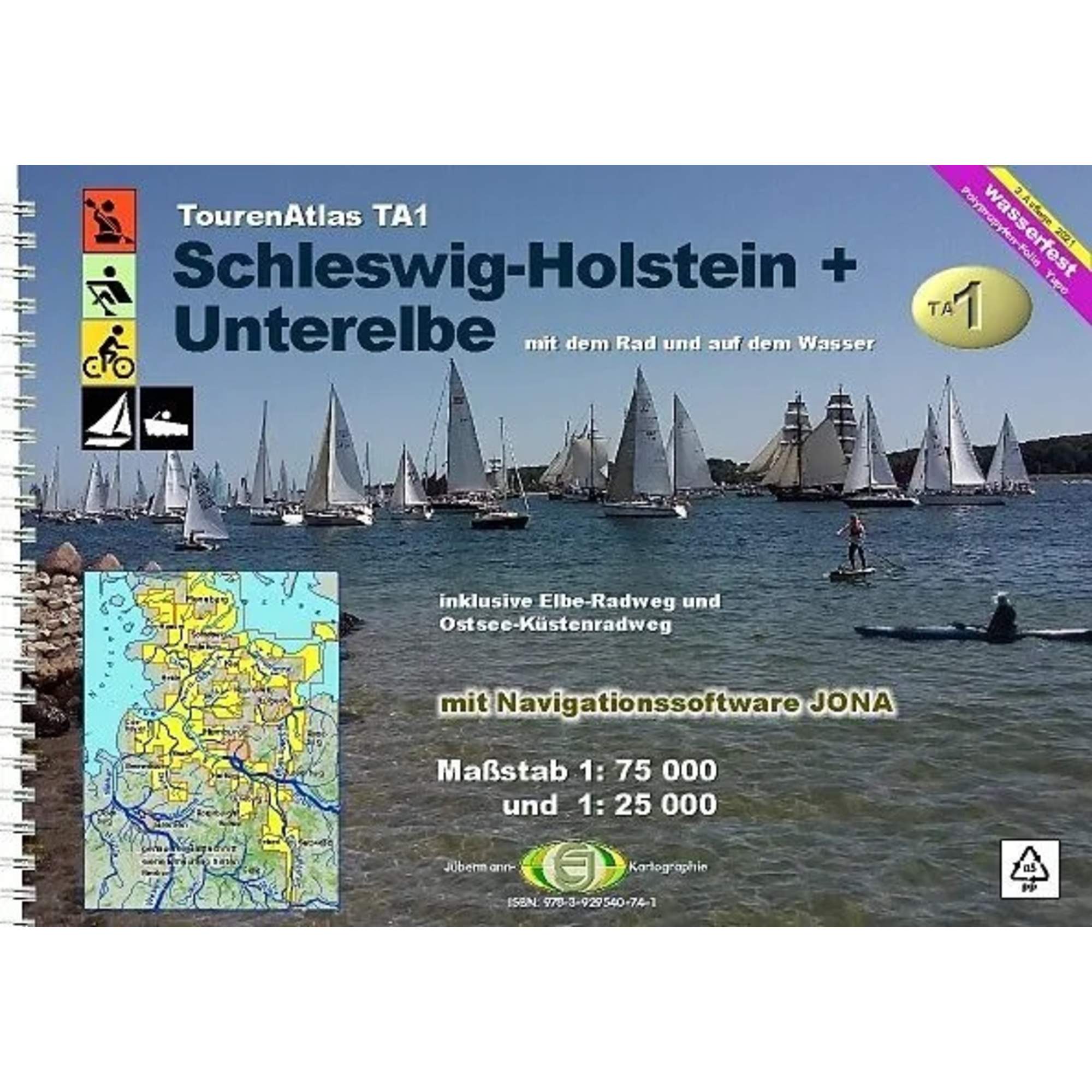 TOURENATLAS TA1 WASSERWANDERN SCHLESWIG-HOLSTEIN-UNTERELBE