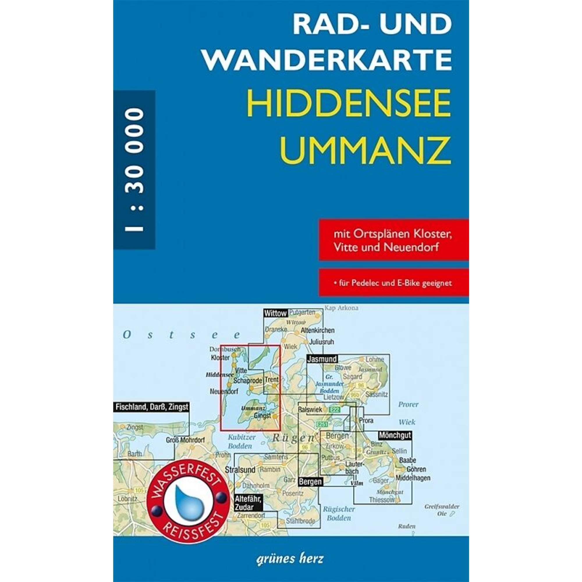 RAD- UND WANDERKARTE HIDDENSEE, UMMANZ 1 :30.000