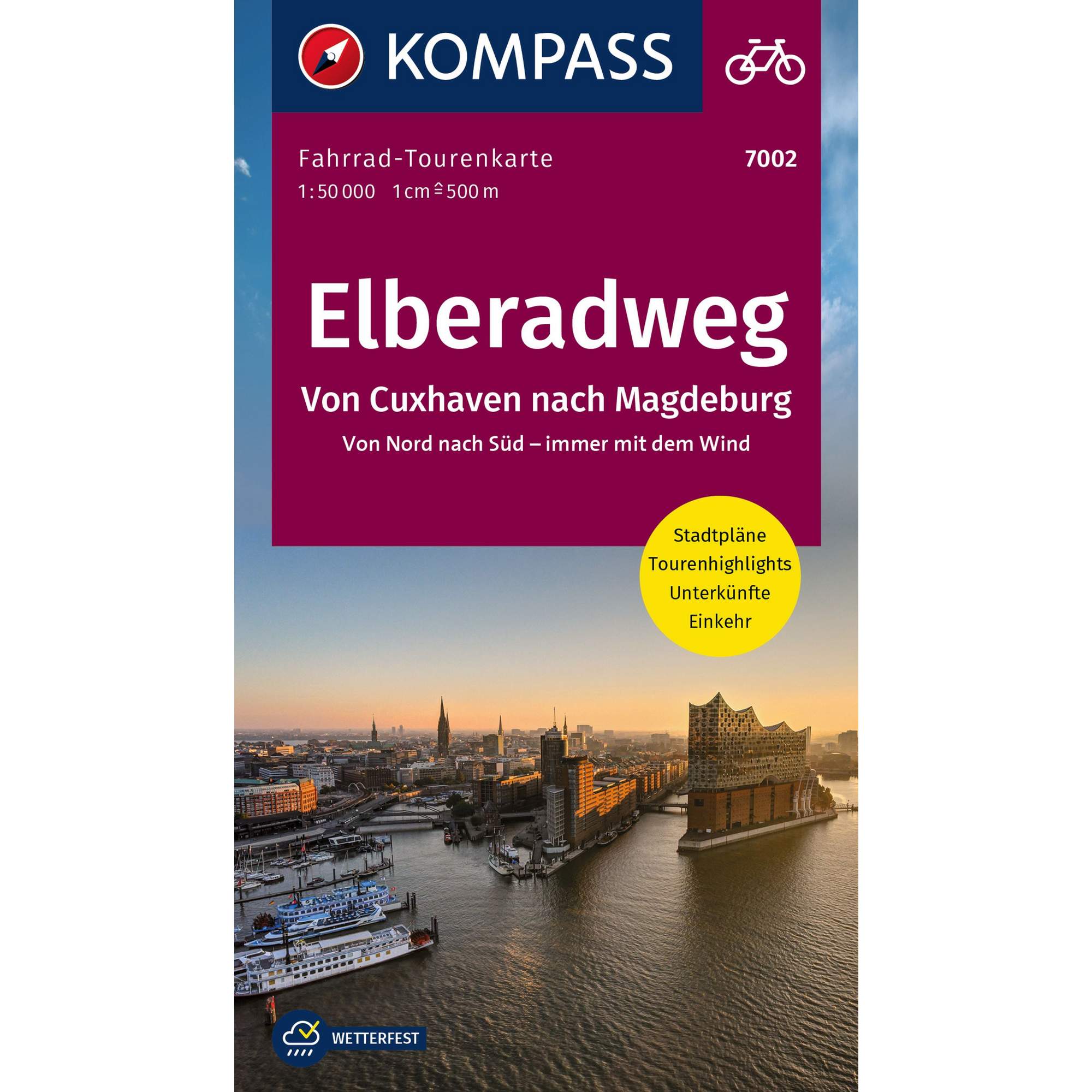 KOMPASS FAHRRAD-TOURENKARTE, ELBERADWEG 2, 1:50 000