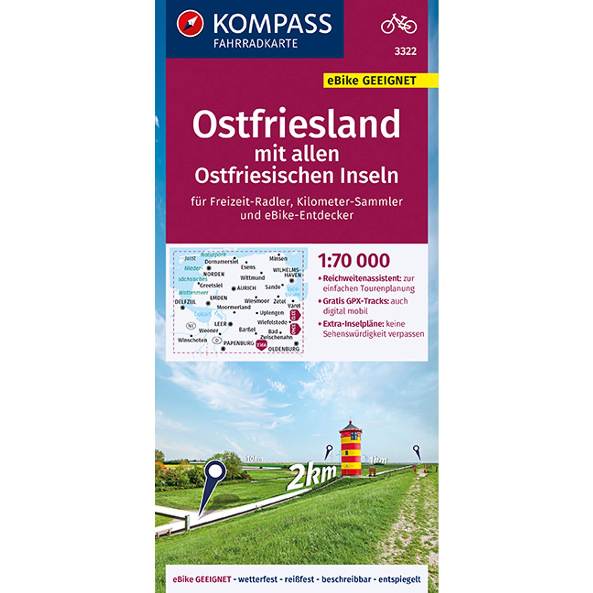 KOMPASS FAHRRADKARTE OSTFRIESLAND