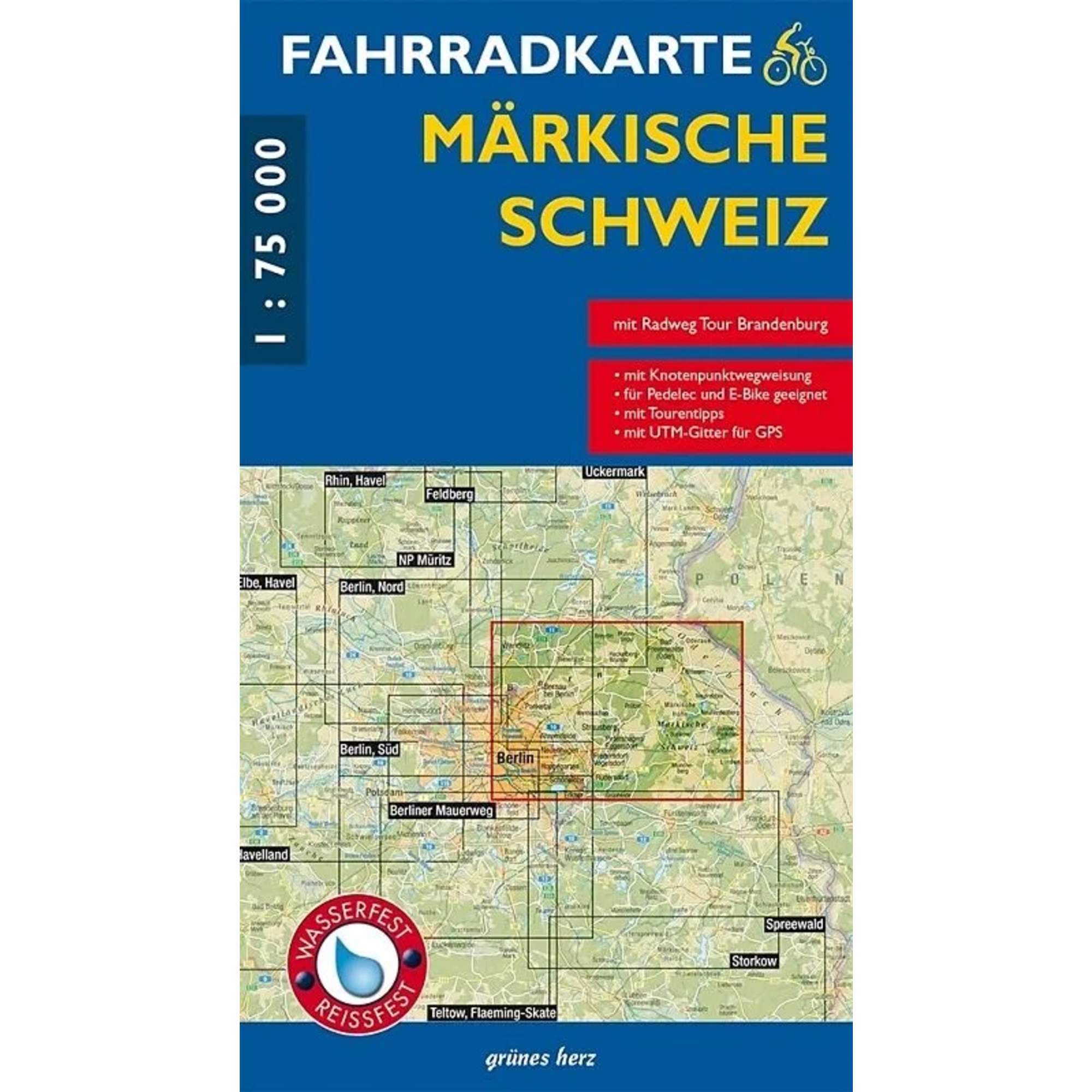 FAHRRADKARTE MÄRKISCHE SCHWEIZ 1:75 000