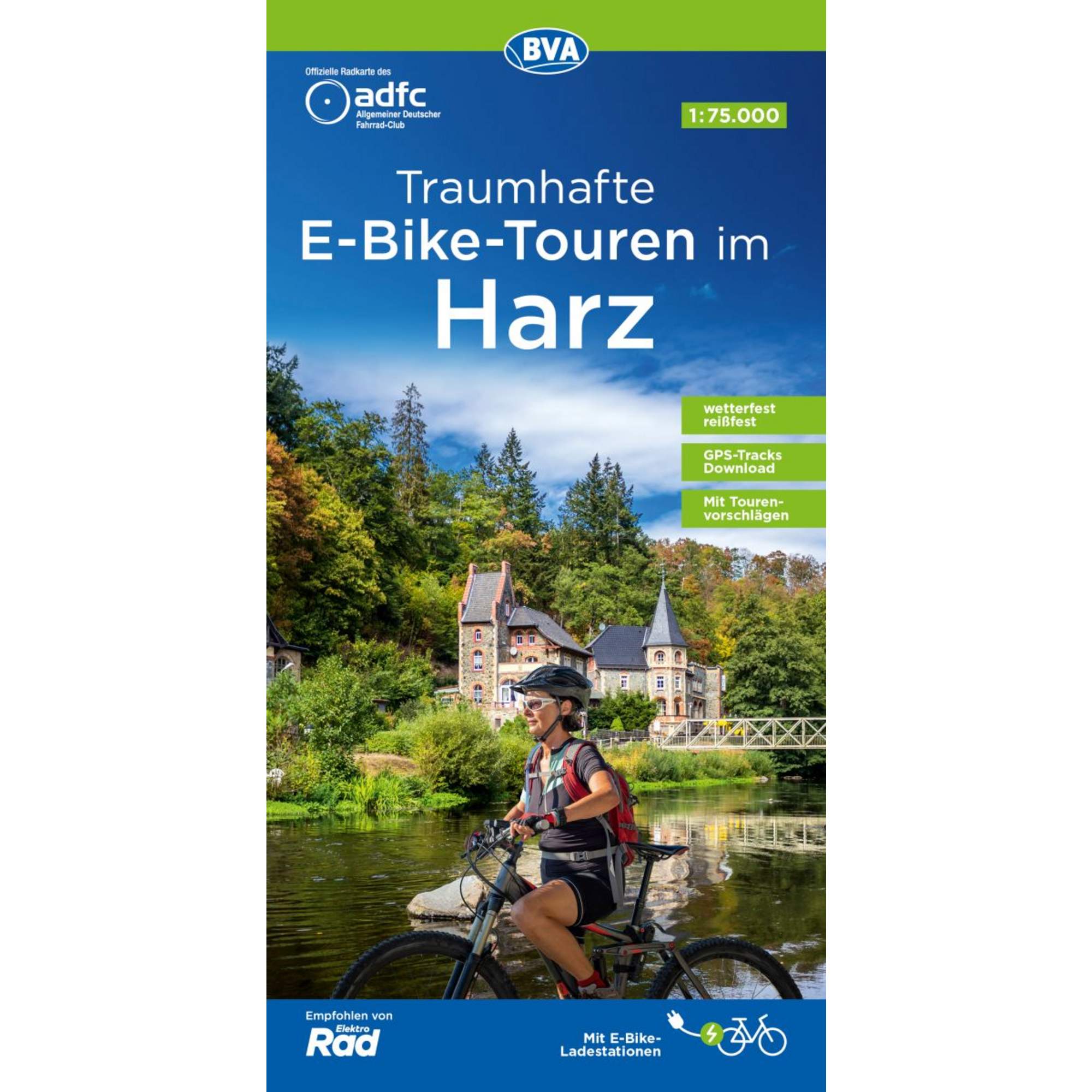 ADFC-REGIONALKARTE TRAUMHAFTE E-BIKE-TOUREN IM HARZ