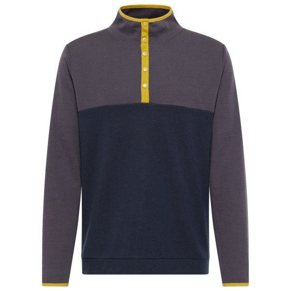 Stoic - Merino260 MMXX.Göteborg Snap - Merinopullover Gr XS grau/blau