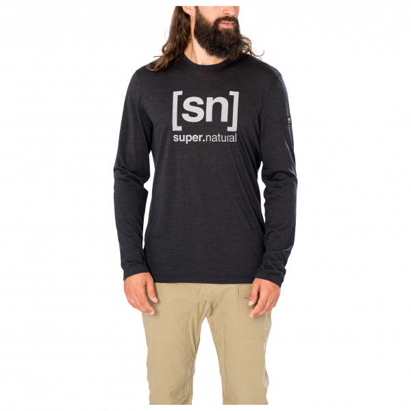 super.natural - Logo L/S - Longsleeve Gr XXL schwarz