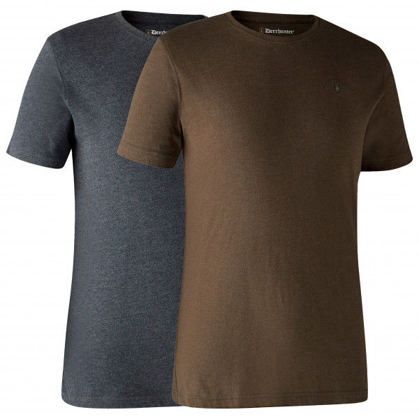 Deerhunter - Basic T-Shirt 2-Pack - T-Shirt Gr L braun