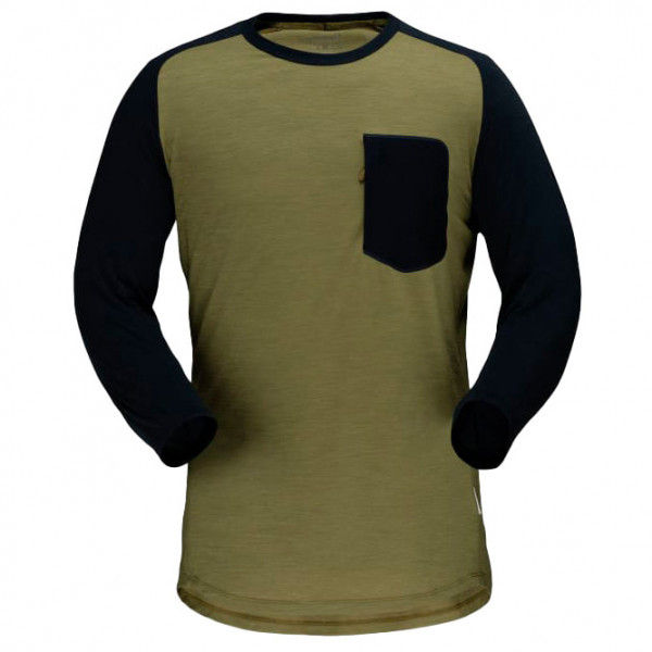 Norrøna - Skibotn Wool 3/4 T-Shirt - Radtrikot Gr S oliv