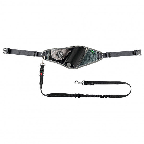 Hunter - Belt Pouch with Anti-Jerk Leash Jasper - Hundeleine Gr One Size schwarz/grau
