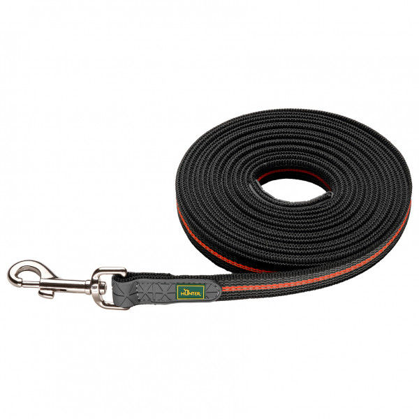 Hunter - Trackingleash Visby Super Grip - Hundeleine Gr L: 500 cm - B: 2,0 cm orange/ floatable