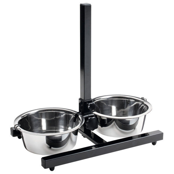 Hunter - Bar mit 2 Edelstahlnäpfen Basic - Hundezubehör Gr 1800 ml stainless steel