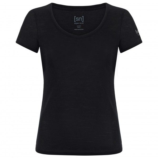 super.natural - Women's V-Neck Tee 140 - Merinounterwäsche Gr XS schwarz