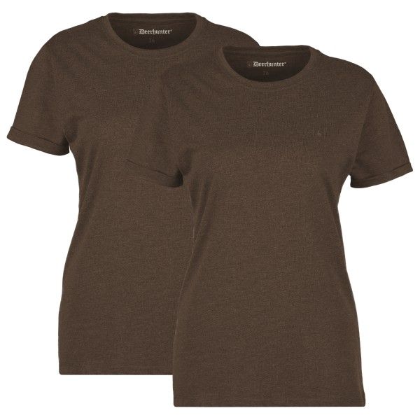 Deerhunter - Women's Basic T-Shirt 2-Pack - T-Shirt Gr 42 oliv