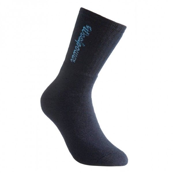 Woolpower - Sport Socks 400 Logo - Wandersocken Gr 36-39 blau/schwarz
