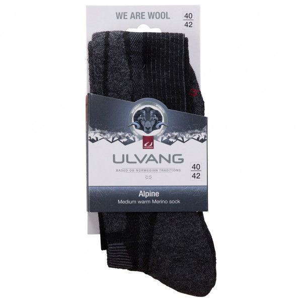 Ulvang - Alpine - Merinosocken Gr 40-42 schwarz