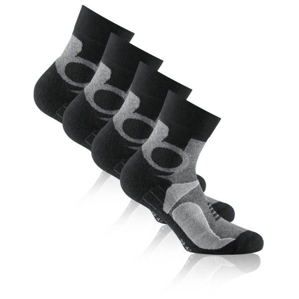Rohner - Basic Trekking Quarter 2er Pack - Wandersocken Gr 35-38 schwarz