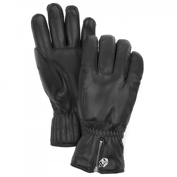 Hestra - Leather Swisswool Classic 5 Finger - Handschuhe Gr 9 grau/schwarz
