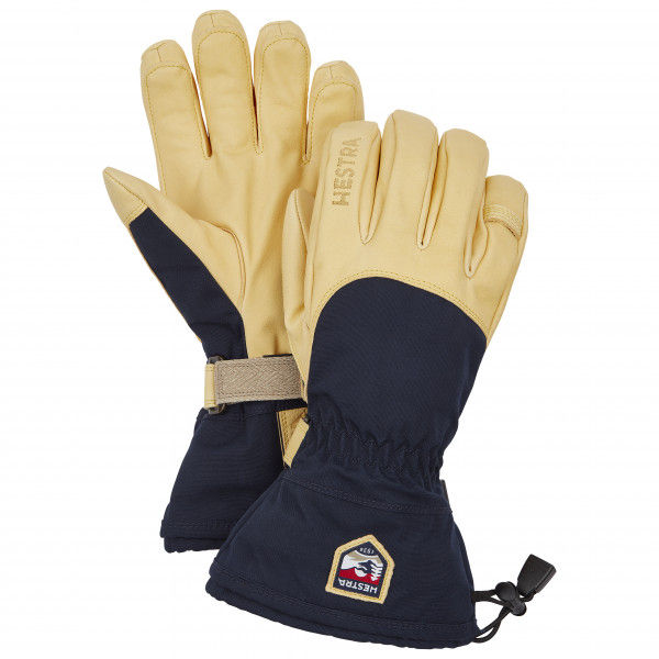 Hestra - Narvik Ecocuir 5 Finger - Handschuhe Gr 7 beige/blau