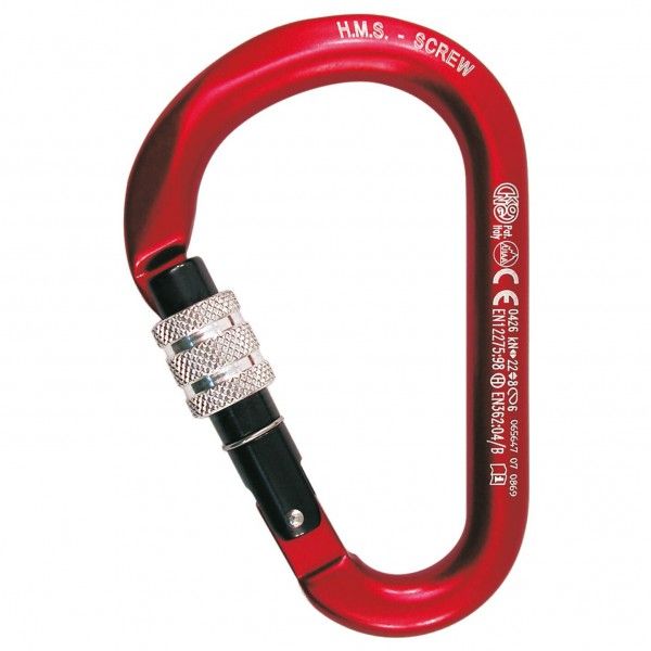 Kong - HMS Classic Screw Sleeve - HMS-Karabiner rot