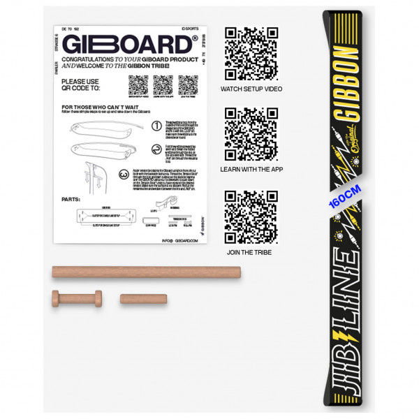 Gibbon Slacklines - Giboard Line - Slackline Gr 160 cm banana lama