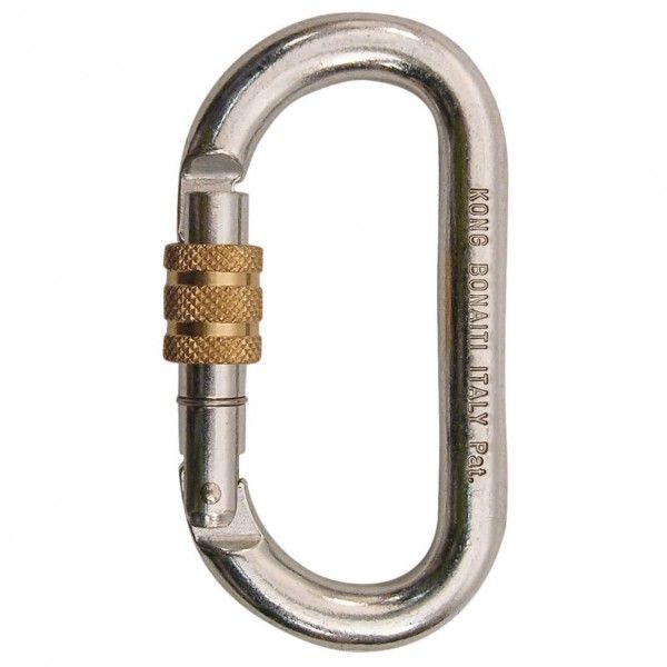 Kong - Oval Stahlschrauber - Stahlkarabiner grau