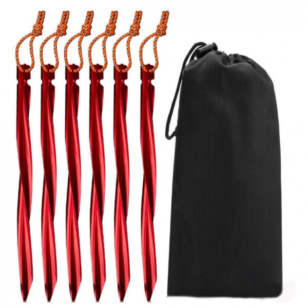 Basic Nature - Zelthering Y-Stake Spiral - Zelthering Gr 25 cm - 6 Stück rot