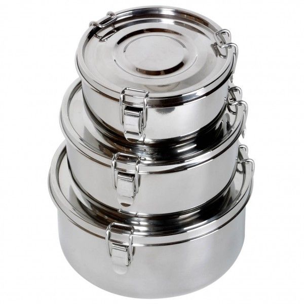 Basic Nature - Edelstahl Food Container - Essensaufbewahrung Gr 1,5 l grau/schwarz